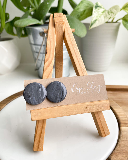 Clay Studs | Grey | Round