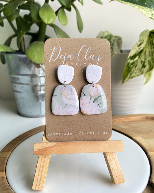 Madison | Pastel Sage | Bold Statement Earrings