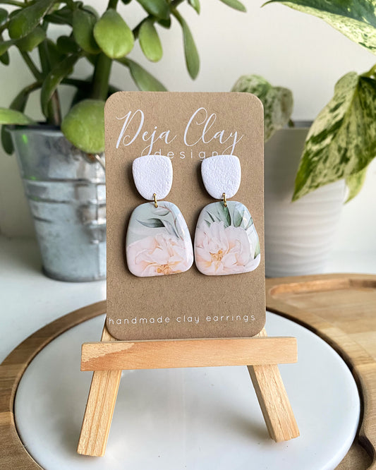 Madison | Pastel Sage | Bold Statement Earrings