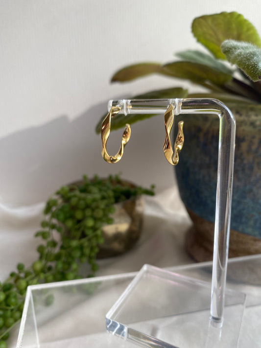 Twisted Half-Hoops | 18k Gold Plated