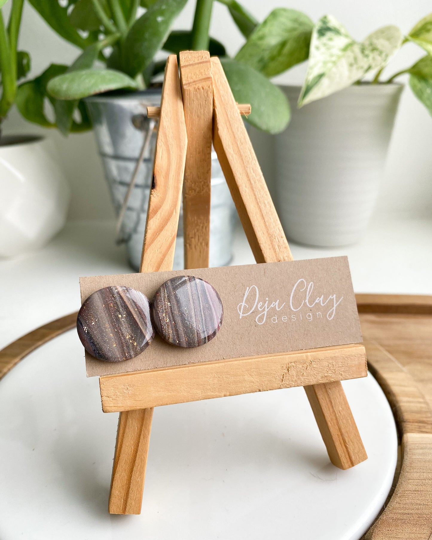Clay Studs | Neutrals | Round