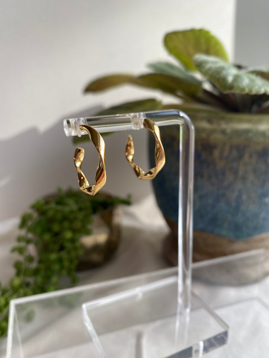 Twisted Half-Hoops | 18k Gold Plated