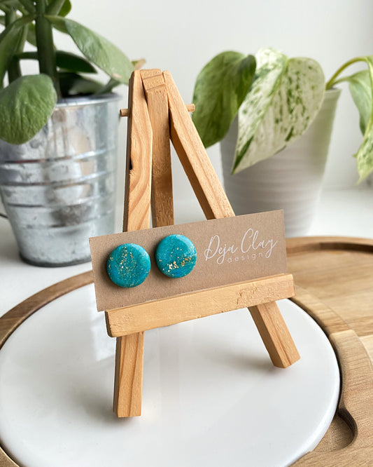 Clay Studs | Teal | Round