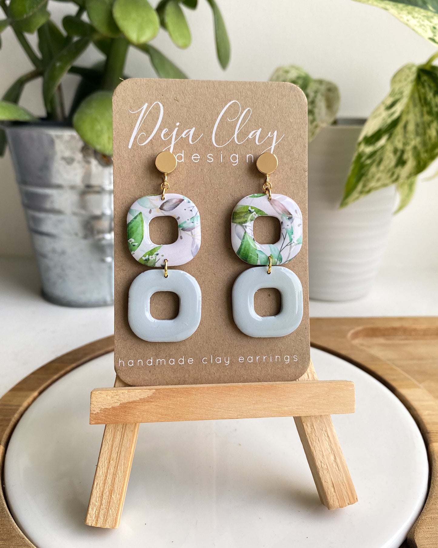 Wrenley | Sage Leaves | Bold Statement Earrings